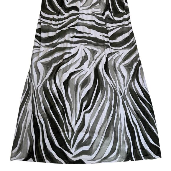 Tommy Bahama Strapless Maxi Dress Women's Large Green White Tropical Zebra Print - Picture 12 of 15